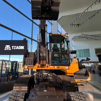 Excavadora híbrida Con Orguas y ruedas para transporte 3