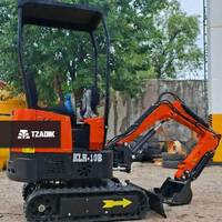 Miniexcavadora De 1T Motor 10Hp Orugas De Goma 4