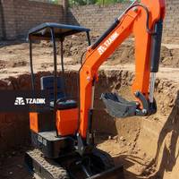 Miniexcavadora De 1T Motor 10Hp Orugas De Goma 5