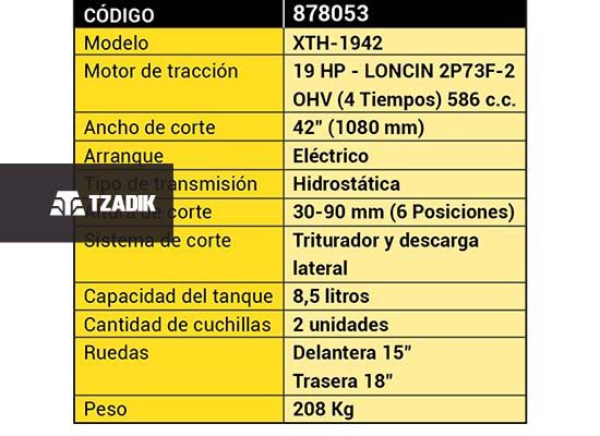 Tractor Cortacesped 19 HP 586cc Transmisión Hidrostática 3